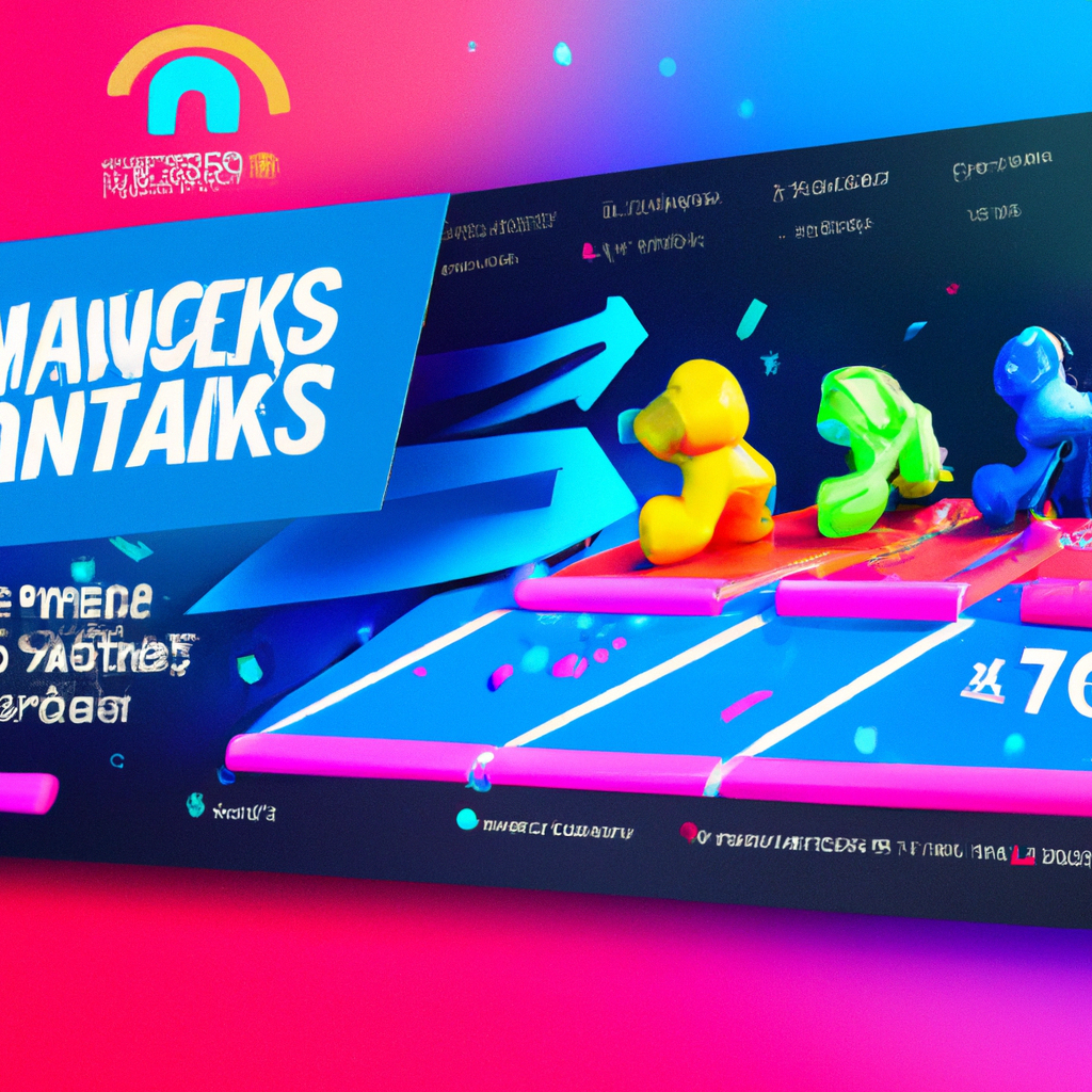 Gameplay snapshot: four players racing through neon platform